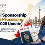 Spousal sponsorship Canada processing time 2026 update showing Inland and Outland timelines, delays, and factors affecting approval wait times.