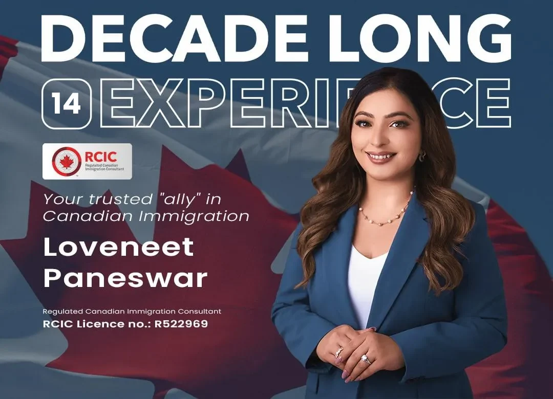 Loveneet Paneswar, RCIC (licence R522969), trusted Canadian immigration consultant with 14 years of experience